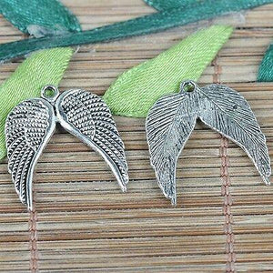 15pcs tibetan silver color couple wings design charms EF0231