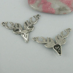 10pcs Tibetan Silver color deer head design charms EF0501