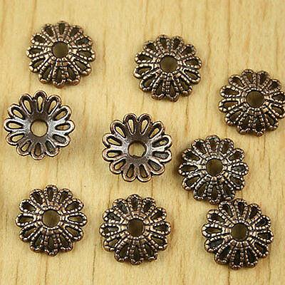 50pcs copper-tone flower charms findings h1376