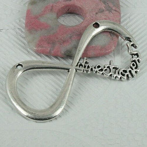 3pcs tibetan silver tone Big Lucky NO. 8 connector /pendant EF0396