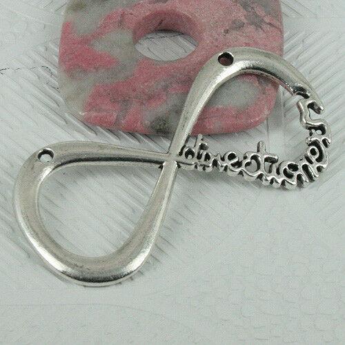 3pcs tibetan silver tone Big Lucky NO. 8 connector /pendant EF0396