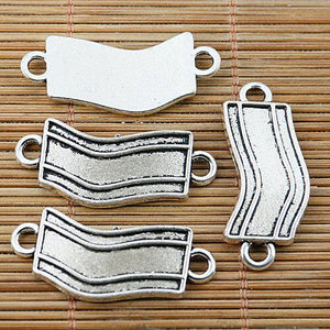 6pcs tibetan silver 2holes wave design connectors EF1642