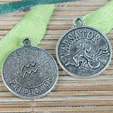 8pcs tibetan silver color round VARSATOR design charms EF0362