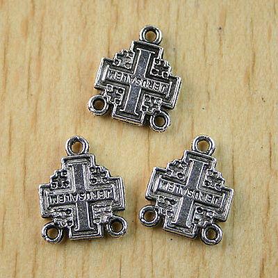 30pcs Tibetan silver crafted cross charms h1084