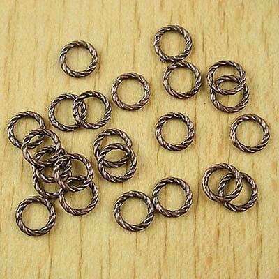 140pcs copper-tone spiral ring charms findings h1882
