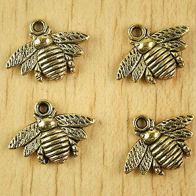 10pcs dark gold-tone honeybee charm finding h2878