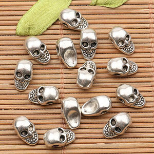 20pcs tibetan silver tone little skull head Spacer beads h0472