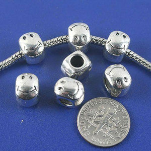 8pcs antiqued silver smile spacer beads G1334