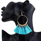 Fashion Bohemian Earrings Hook Tassel Fringe Boho Dangle Earrings Jewelry 1 Pair