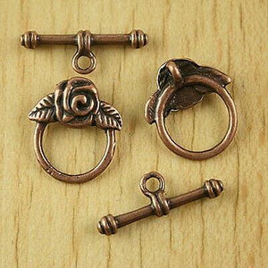 10sets copper-tone flower basket toggle clasps H2106
