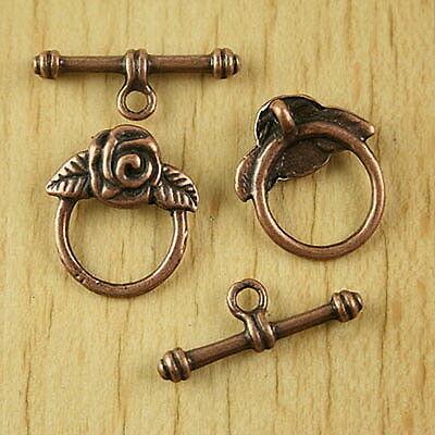 10sets copper-tone flower basket toggle clasps H2106