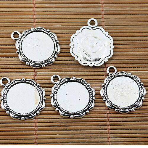 12pcs tibetan silver tone cabochon settings  EF1569