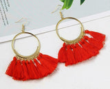 Fashion Bohemian Earrings Hook Tassel Fringe Boho Dangle Earrings Jewelry 1 Pair