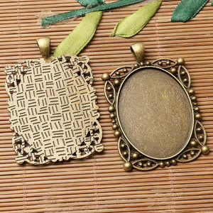 50pcs antiqued bronze color  rim oval cabochon setting in 40x30mm EF3015