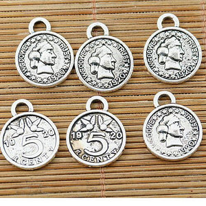 10pcs Tibetan silver wgoowe trust charms EF1394