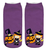 Halloween Socks pumpkin printed Sock Low Cut Ankle Socks one-side pattern only