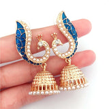 Fashion Jewelry Stud Earring The peacock Pearl lantern Retro Earring