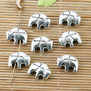 20pcs tibetan silver color 2sided Bison design bead EF2435