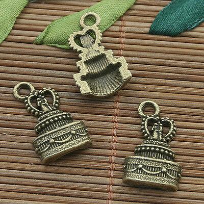 16pcs antiqued bronze bridecake design pendant h5035