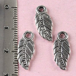 30pcs tibetan silver leaf charm findings h1594