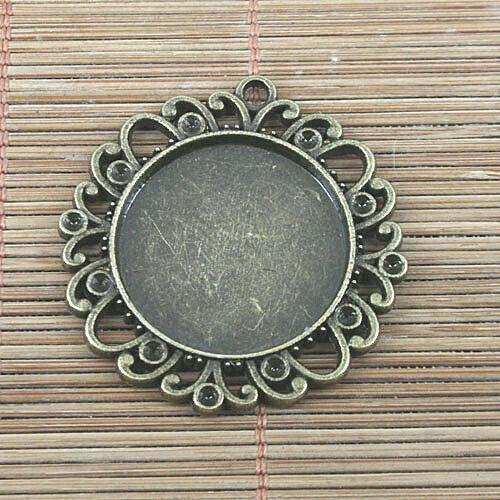 2pcs antiqued bronze color rim picture frame /cabochon settings H0269