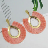 Fashion Bohemian Earrings Hook Tassel Fringe Boho Dangle Earrings Jewelry 1 Pair