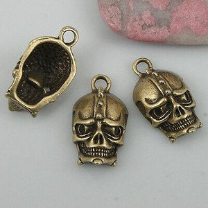 6pcs antiqued bronze color skull charms EF0527
