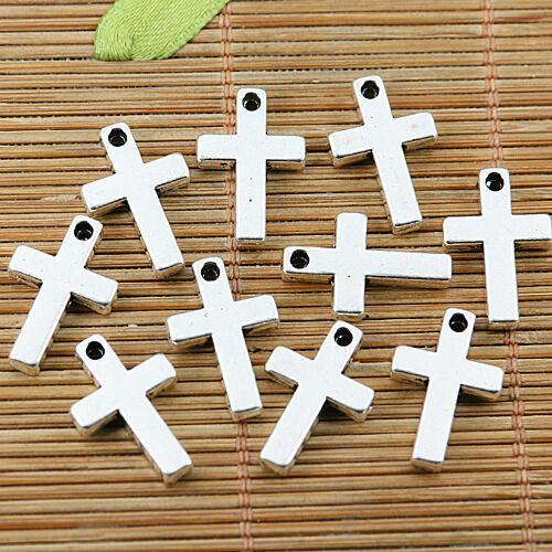 10pcs tibetan silver color cross shaped charms EF1436