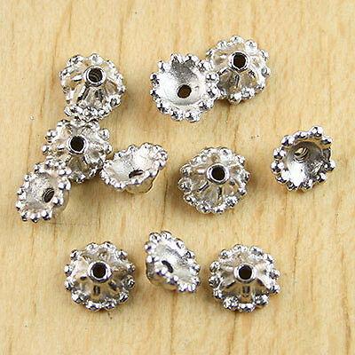 40pcs Tibetan silver crafted flower spacer beads H0128