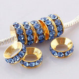 PICK !Multi-styles Crystals European Big Hole Spacer Beads DIY making bracelet