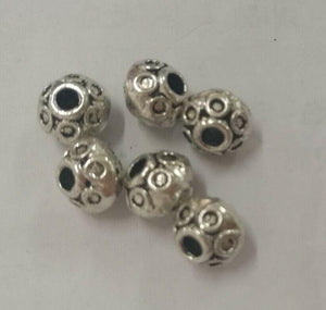 26pcs dark silver color crafted dot pattern spacer bead  H0811