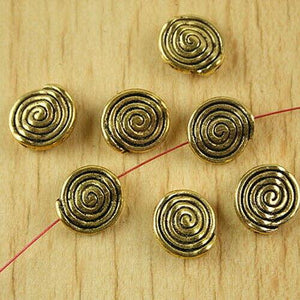 20pcs dark gold-tone  snail spacer beads h2112