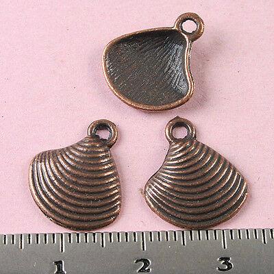 20pcs dark copper-tone shell design charms  h1827