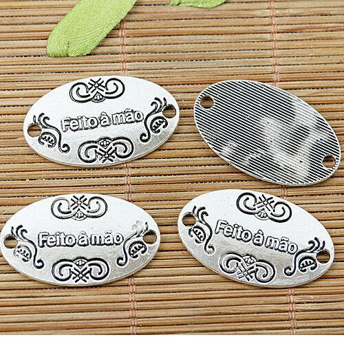 7pcs tibetan silver color lettering pattern design connector DIY  making  EF1290