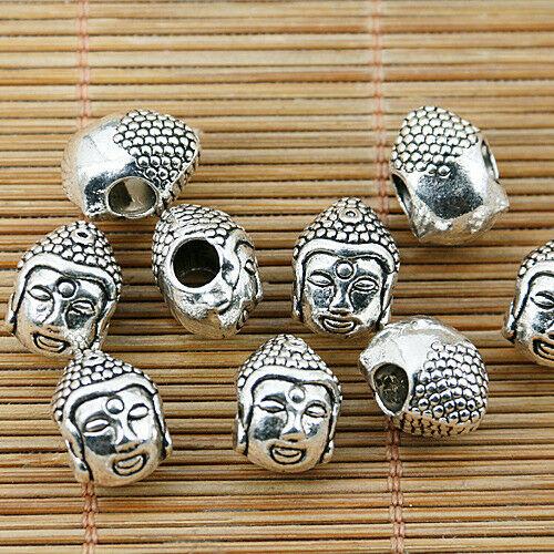 6pcs Tibetan silver buddha head spacer bead fit bracelets EF1640