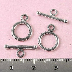 30sets Tibetan silver round toggle clasps h1785