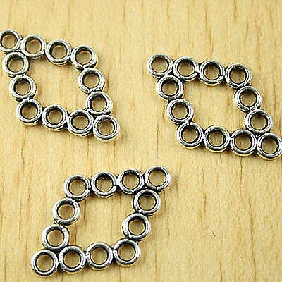 26pcs Tibetan silver rhombic shape charm findings h1678