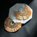 Fashion Bohemian Earrings Hook Tassel Fringe Boho Dangle Earrings Jewelry 1 Pair