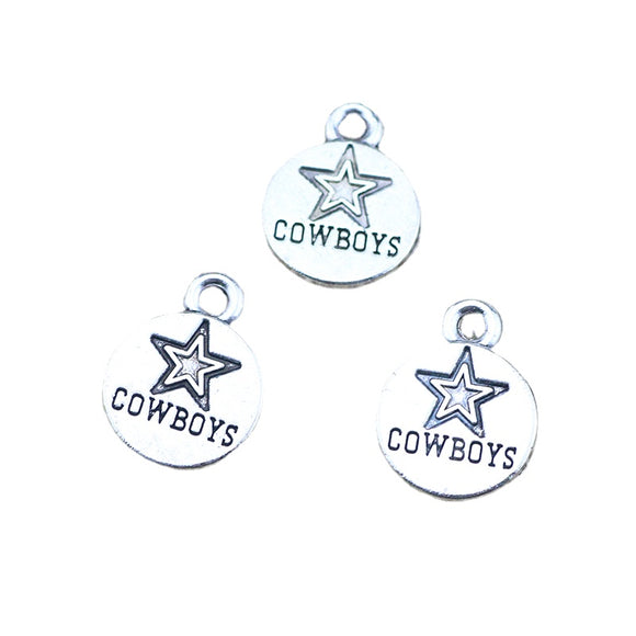 20 Pieces 16x12mm Antique Silver Color Cowboys Charms Stars Earrings for DIY Jewelry Making