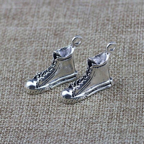 2 Pieces 23*33mm Newest Style Mixed Alloy Antique Silver Color Shoes Vintage Charms Pendant For DIY Jewelry Making