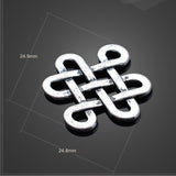 20 PCS/Lot 23.8mm*24.9mm tibetan metal diy handmade accessories antique silver plated Chinese knot charms