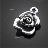 20 PCS/Lot 8mm*10.3mm metal diy handmade accessories Tibetan silver rose flower charms for jewelry