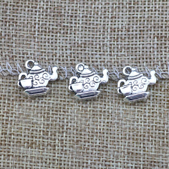 20 Piece 15*14mm Mixed Alloy Antique Silver Color Magic Teapot Charms Vintage Keychain Pendant Accessory For DIY Jewelry Making