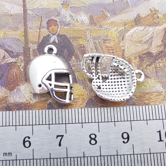 20 Pieces 14x20mm Antique Silver Color Helmet Charms Keychains Bracelet For DIY Jewelry Making