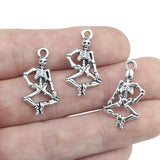 20 Pieces 15*26mm Newest Style Antique Silver Color Skeleton Wicca Charms  Pendant For DIY Jewelry Making