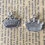 20 Pieces 16*18mm Mixed Alloy Antique Silver Color Crown Charms Keychains Pendant Accessory For DIY Jewelry Making