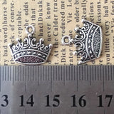 20 Pieces 16*18mm Mixed Alloy Antique Silver Color Crown Charms Keychains Pendant Accessory For DIY Jewelry Making
