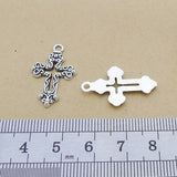 20 Pieces 16*26mm Mixed Alloy Antique Silver Color Cross Wicca Charms Bracelet Keychain Pendant Accessory For DIY Jewelry Making