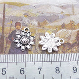20 Pieces 16x13mm Antique Silver Color Sunflower Charms Necklace Earrings For DIY Jewelry Making