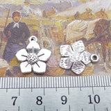 20 Pieces 17x15mm Antique Silver Color Flower Charms Necklace Bracelet For DIY Jewelry Making